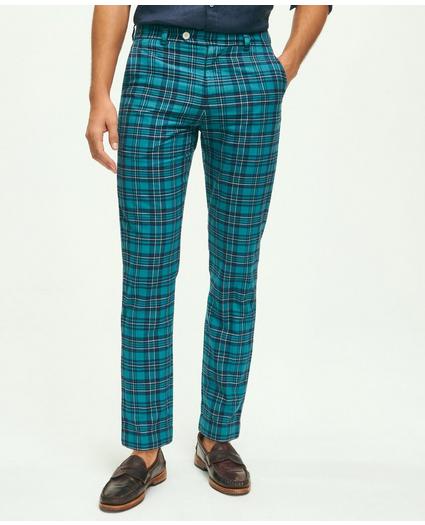 Milano Slim-Fit Cotton Madras Pants, image 1
