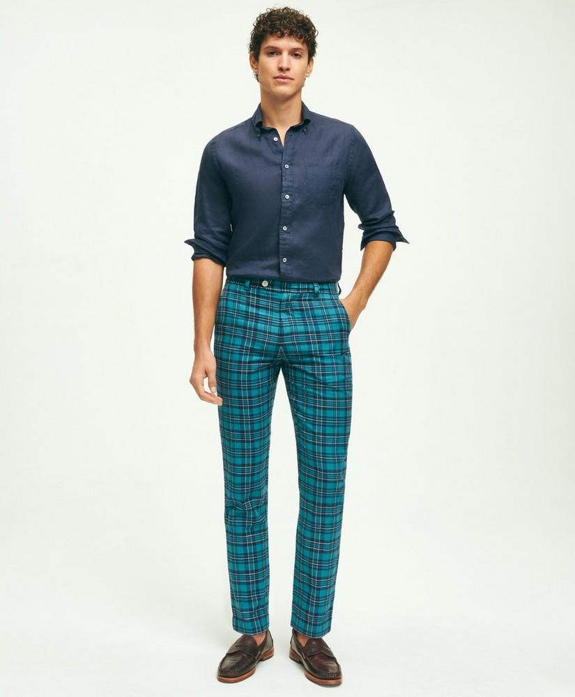 Milano Slim-Fit Cotton Madras Pants, image 2