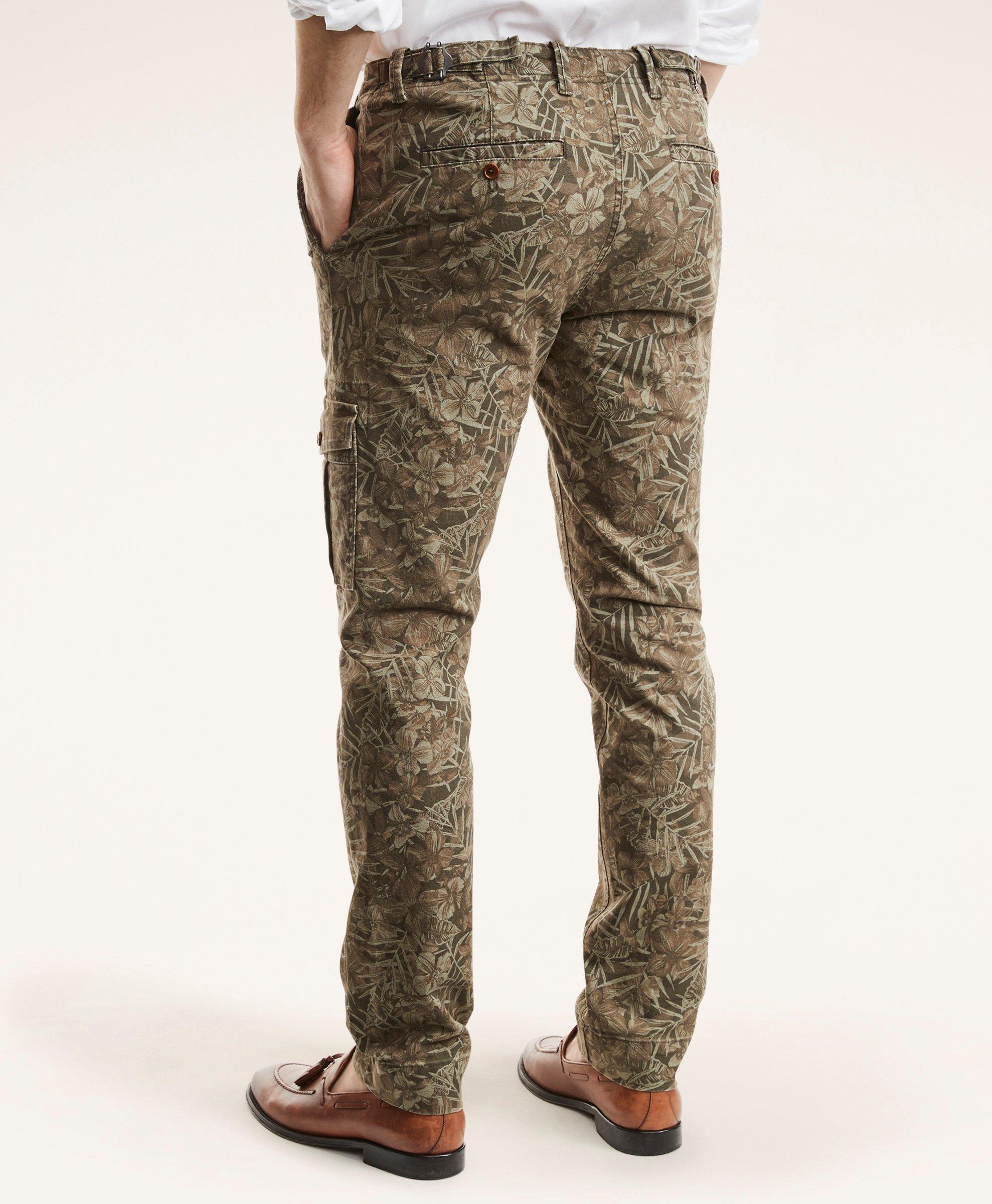 Cotton Canvas Floral Camouflage Pants