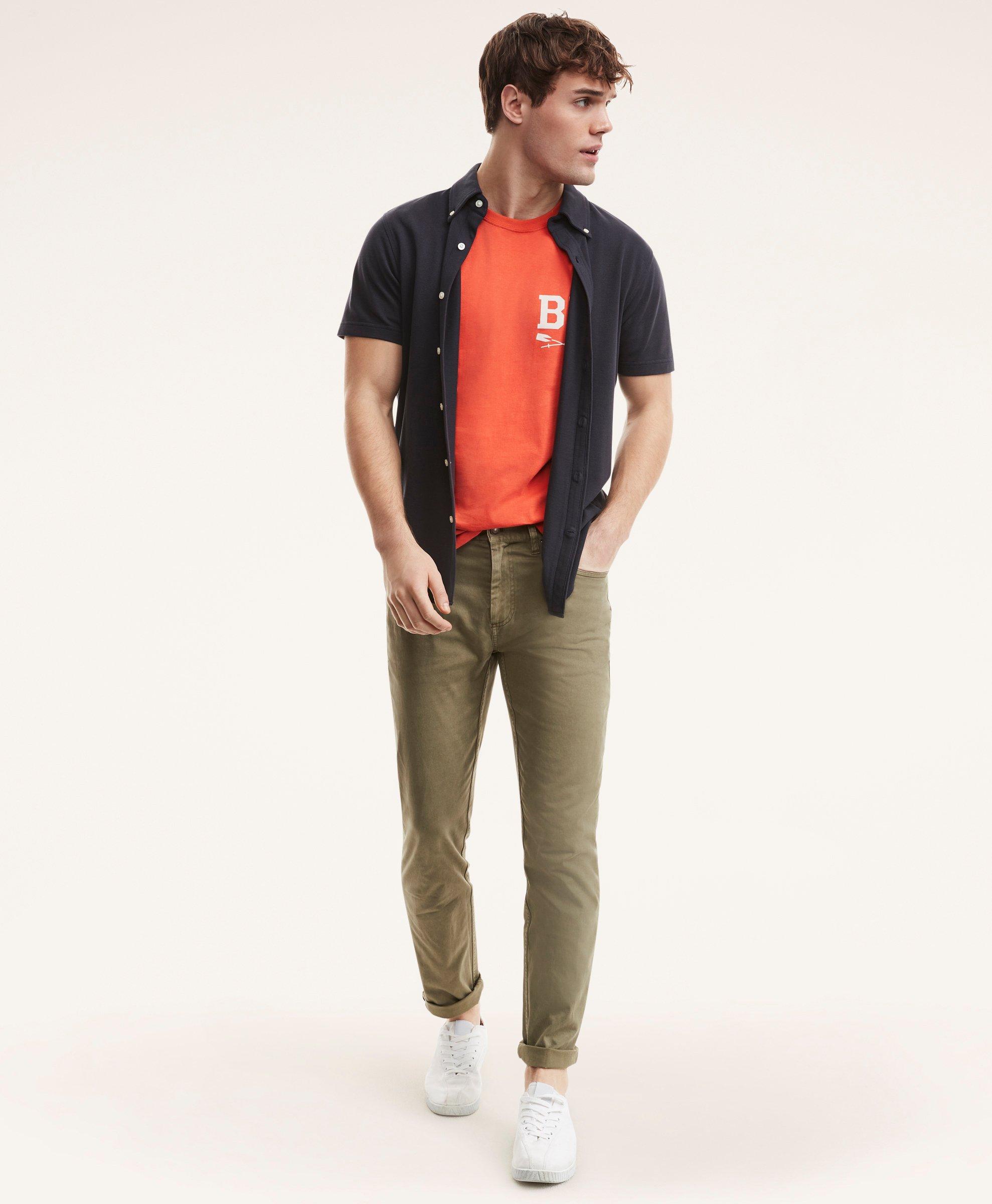 Five-Pocket Stretch Cotton Twill Pants