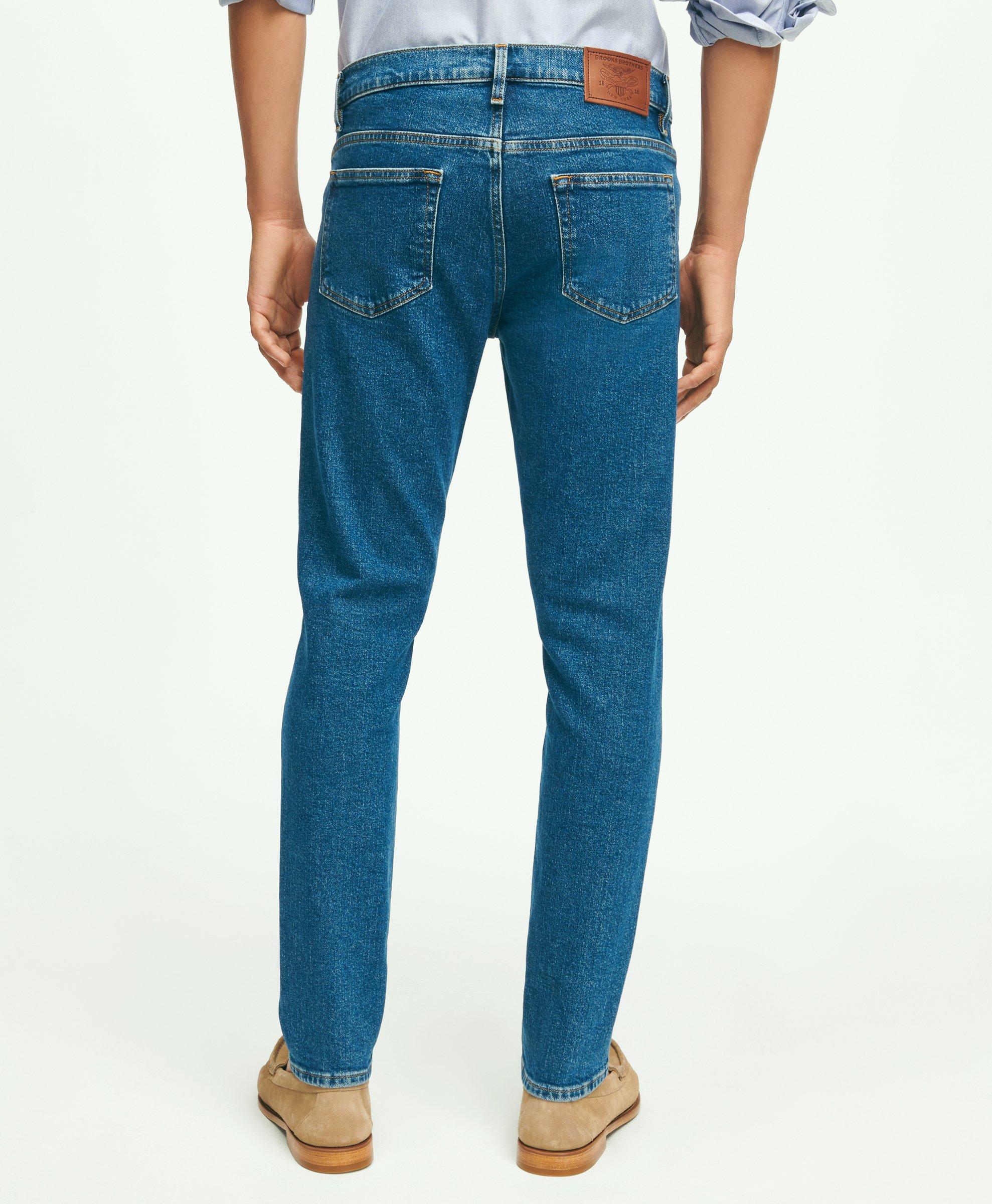 MEDIUM BLUE DENIM TROUSERS