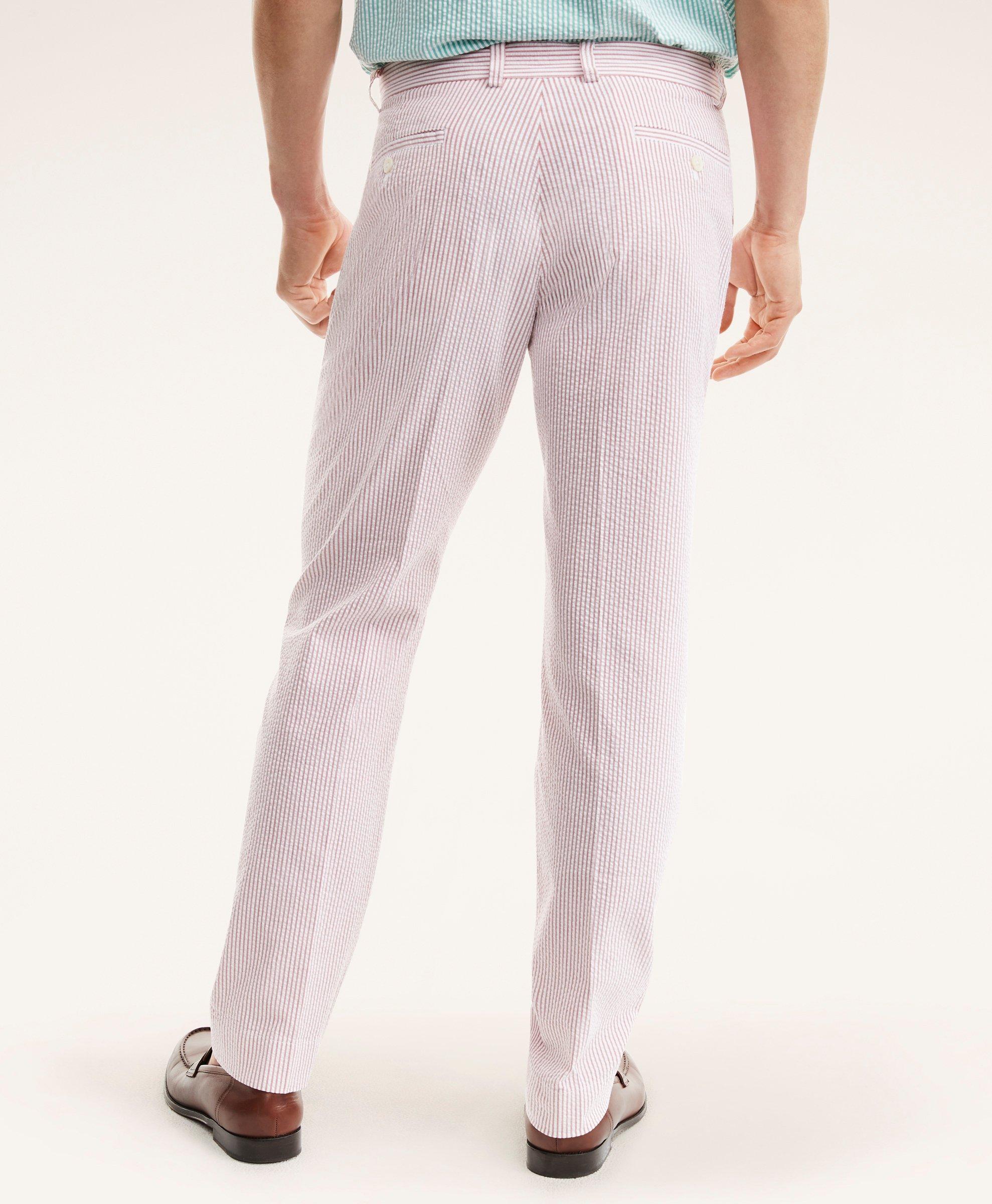 Milano Slim-Fit Cotton Seersucker Stripe Pants