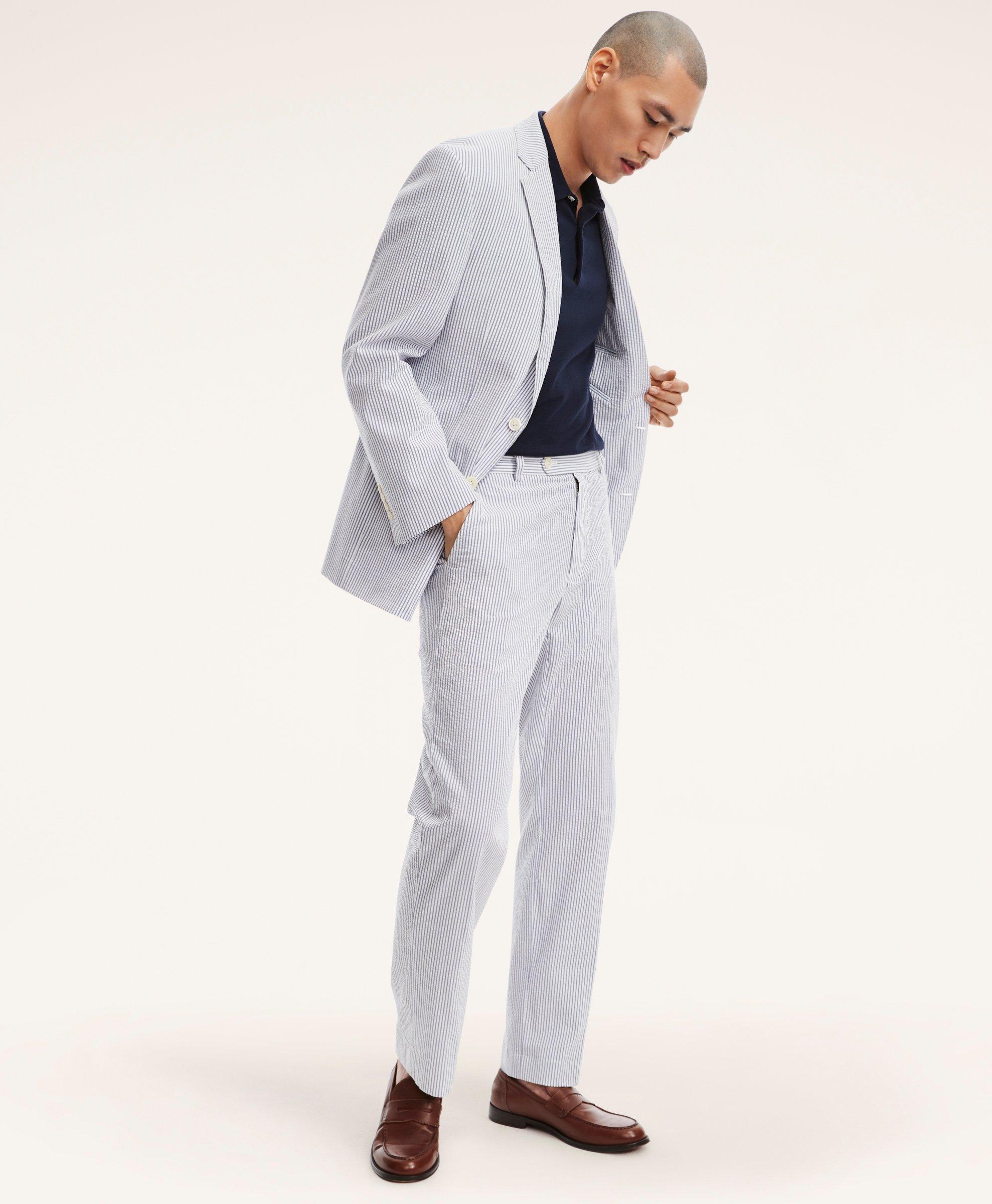 Clark Straight-Fit Cotton Seersucker Pants