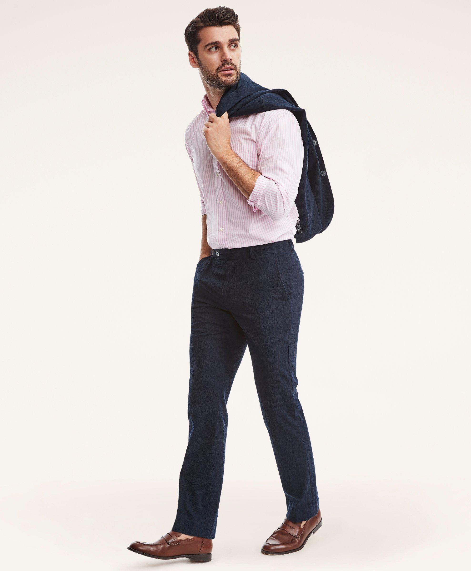 Clark Straight-Fit Cotton Seersucker Pants