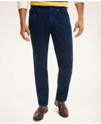 Medium Wale Indigo-Dyed 5-Pocket Corduroy Pants, image 1