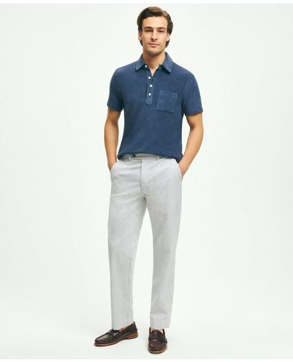 Clark Straight-Fit Washed Stretch Cotton Seersucker Pants, image 2