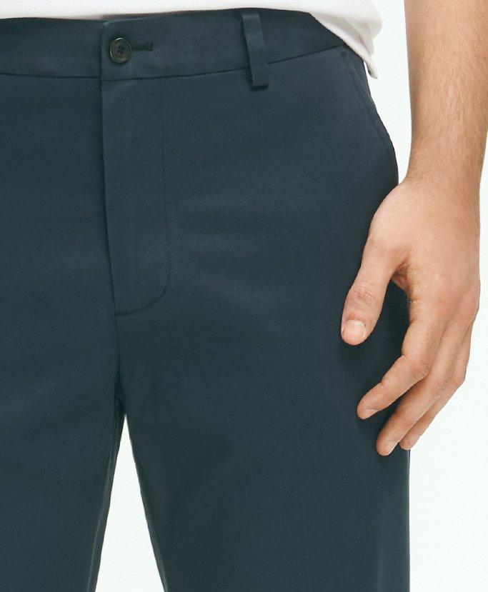 Navy Blue Slim Fit Cotton Lycra Pants for Men by