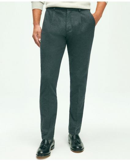 Stretch Cotton Flannel Pleat-Front Pants, image 1