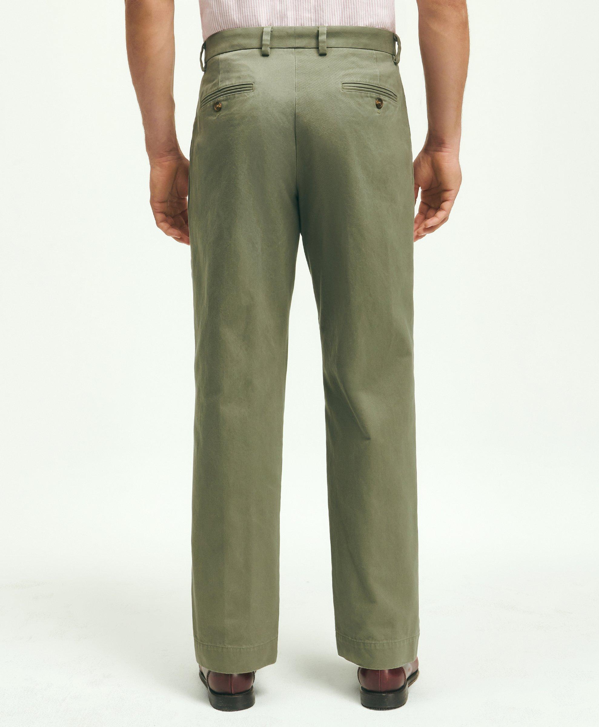 Pleat-Front Cotton Vintage Chino Pants