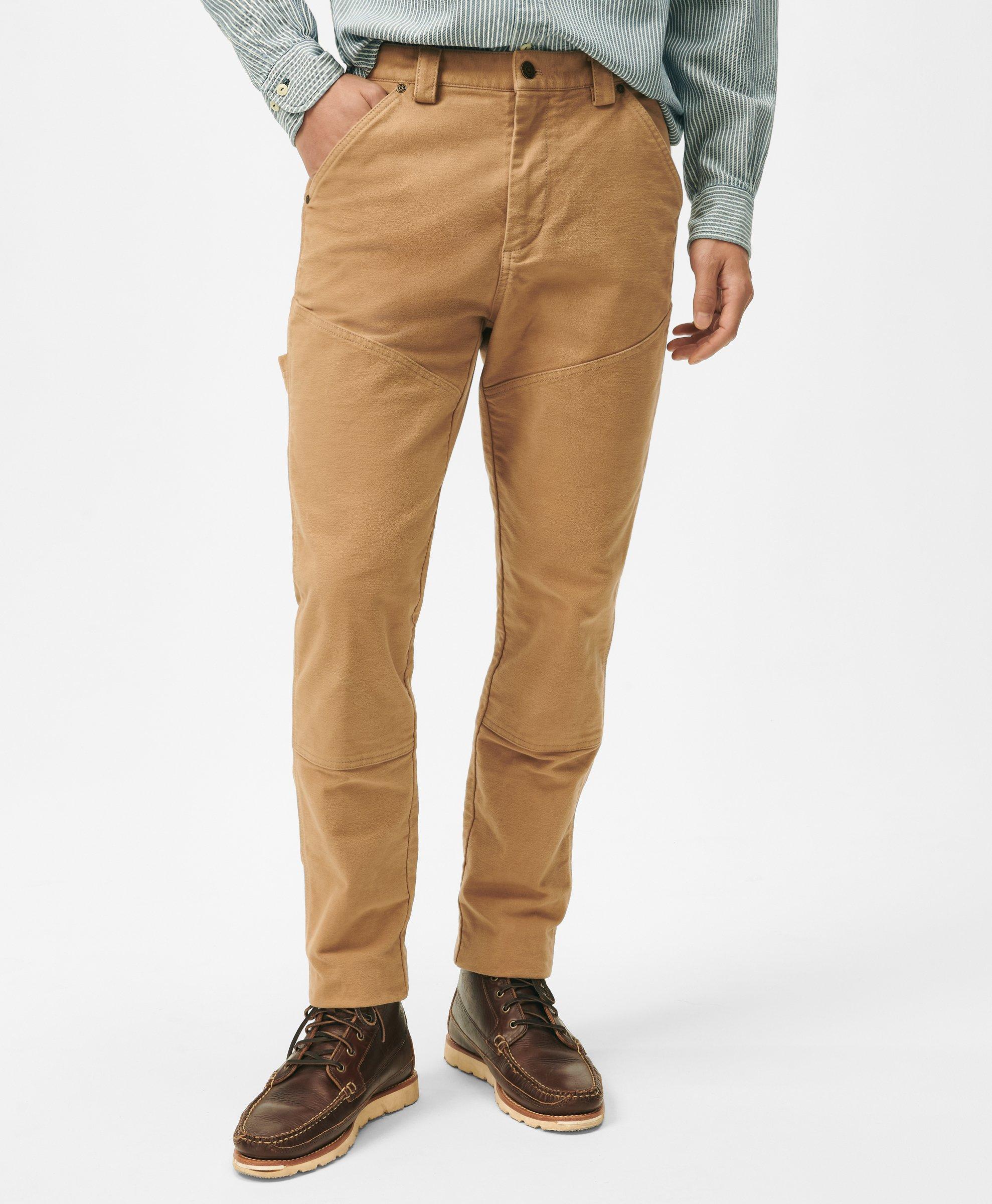Brooks Brothers Slim Carpenter Pants In Cotton Twill In Camel