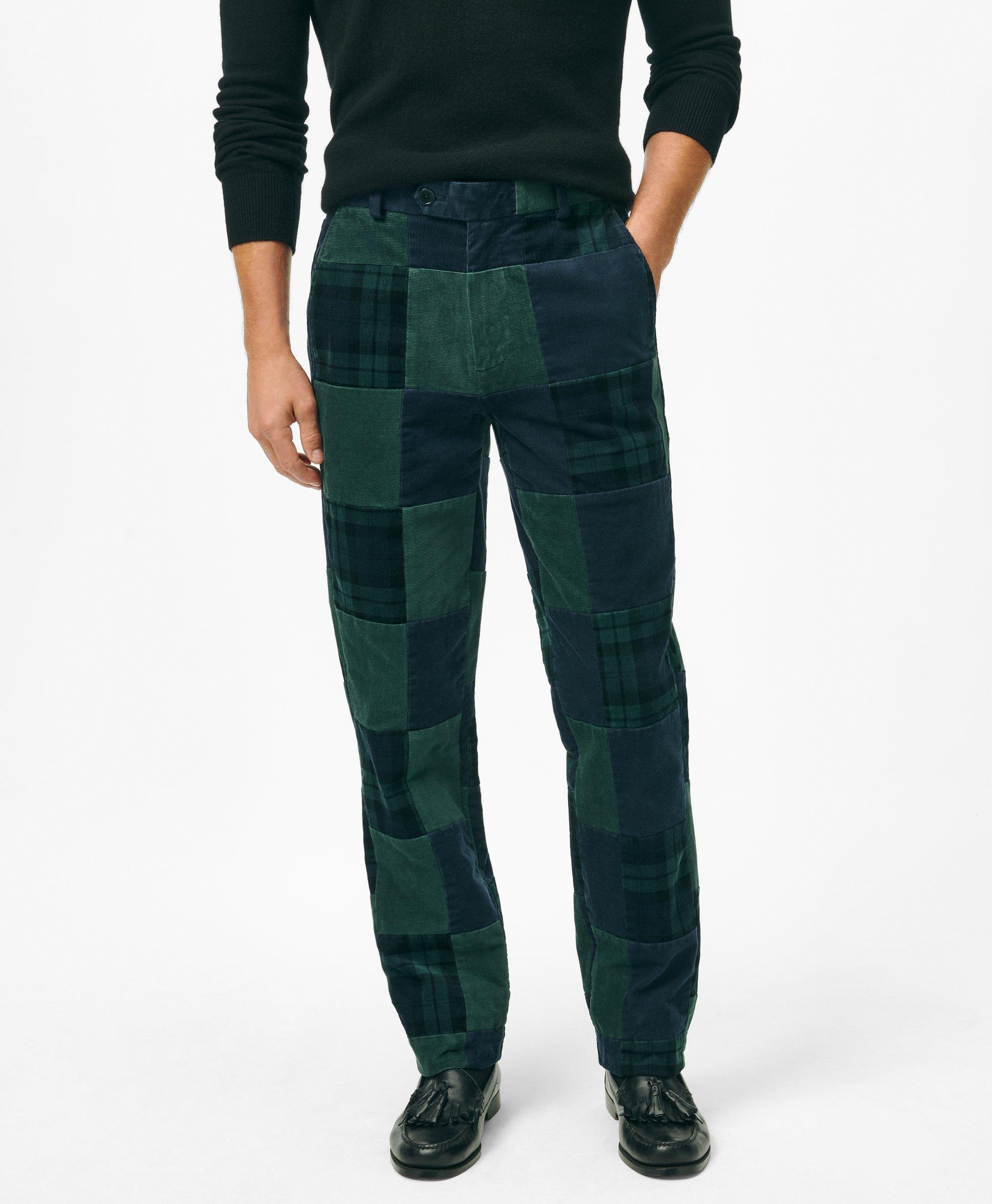 Brooks Brothers Patchwork Corduroy Pants In Multicolor