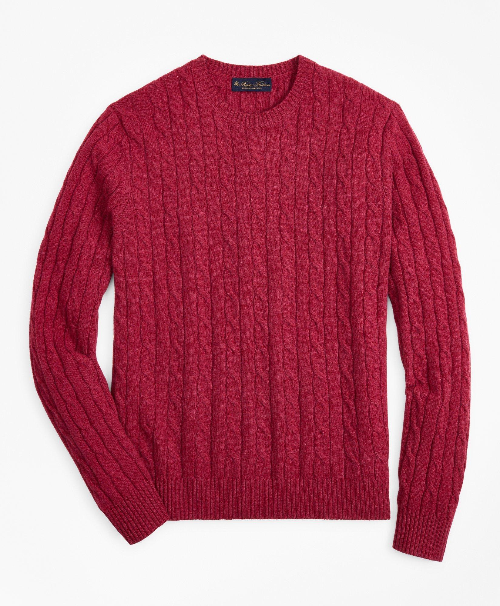 Lambswool Cable Crewneck Sweater