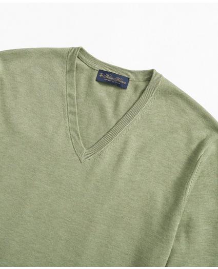 Supima® Cotton V-Neck Sweater, image 2
