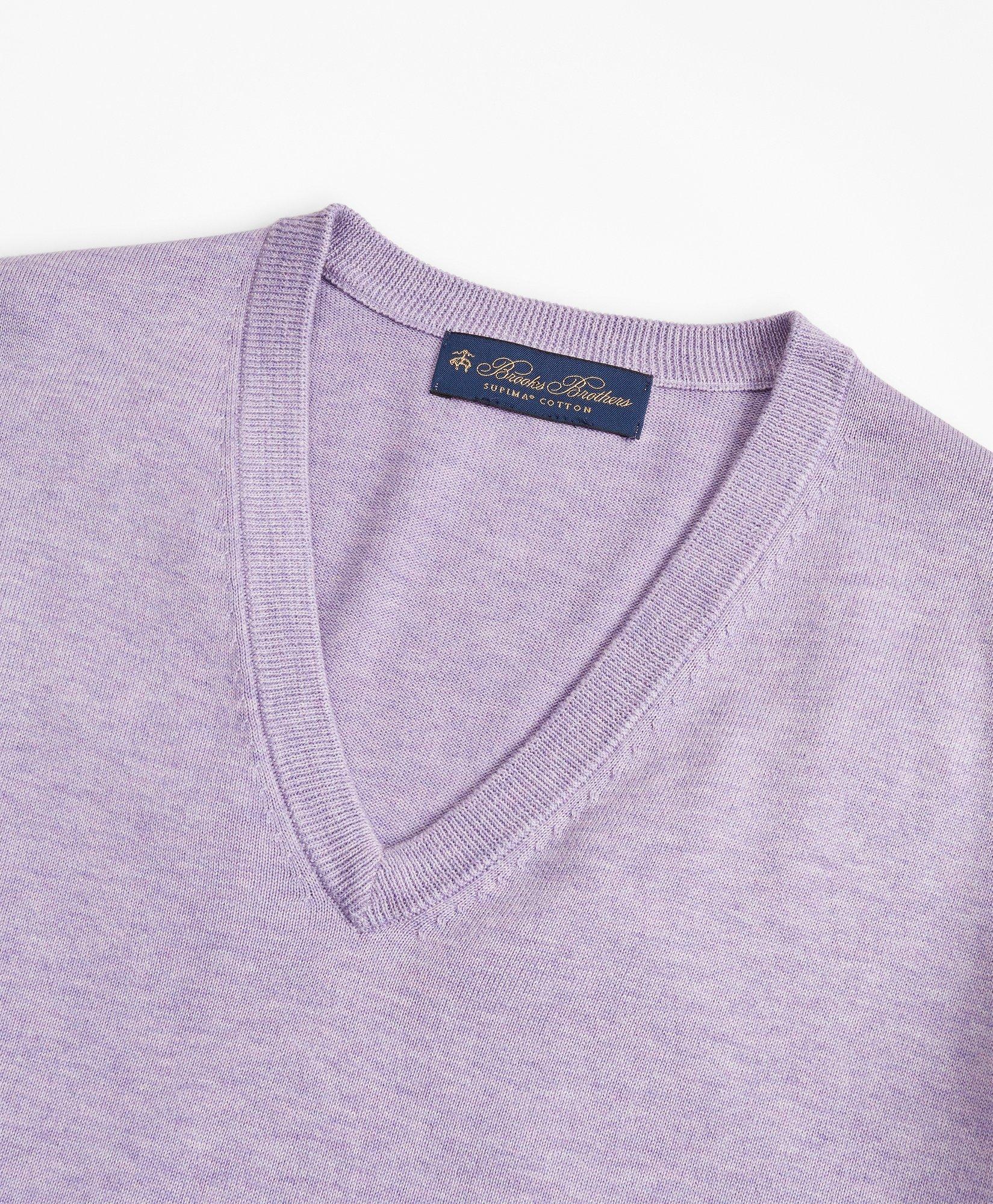 Supima® Cotton V-Neck Sweater, image 2