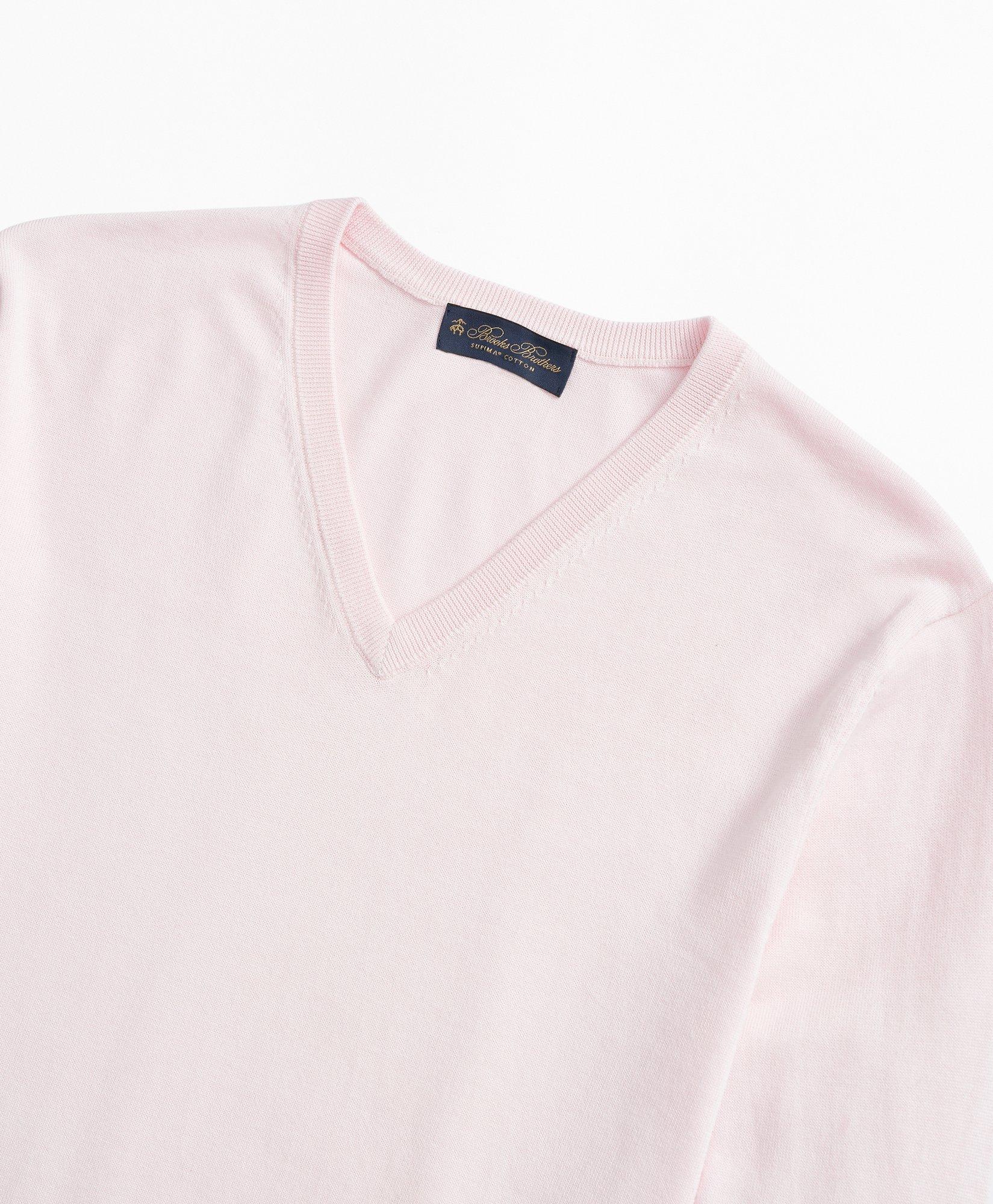 Supima® Cotton V-Neck Sweater, image 2