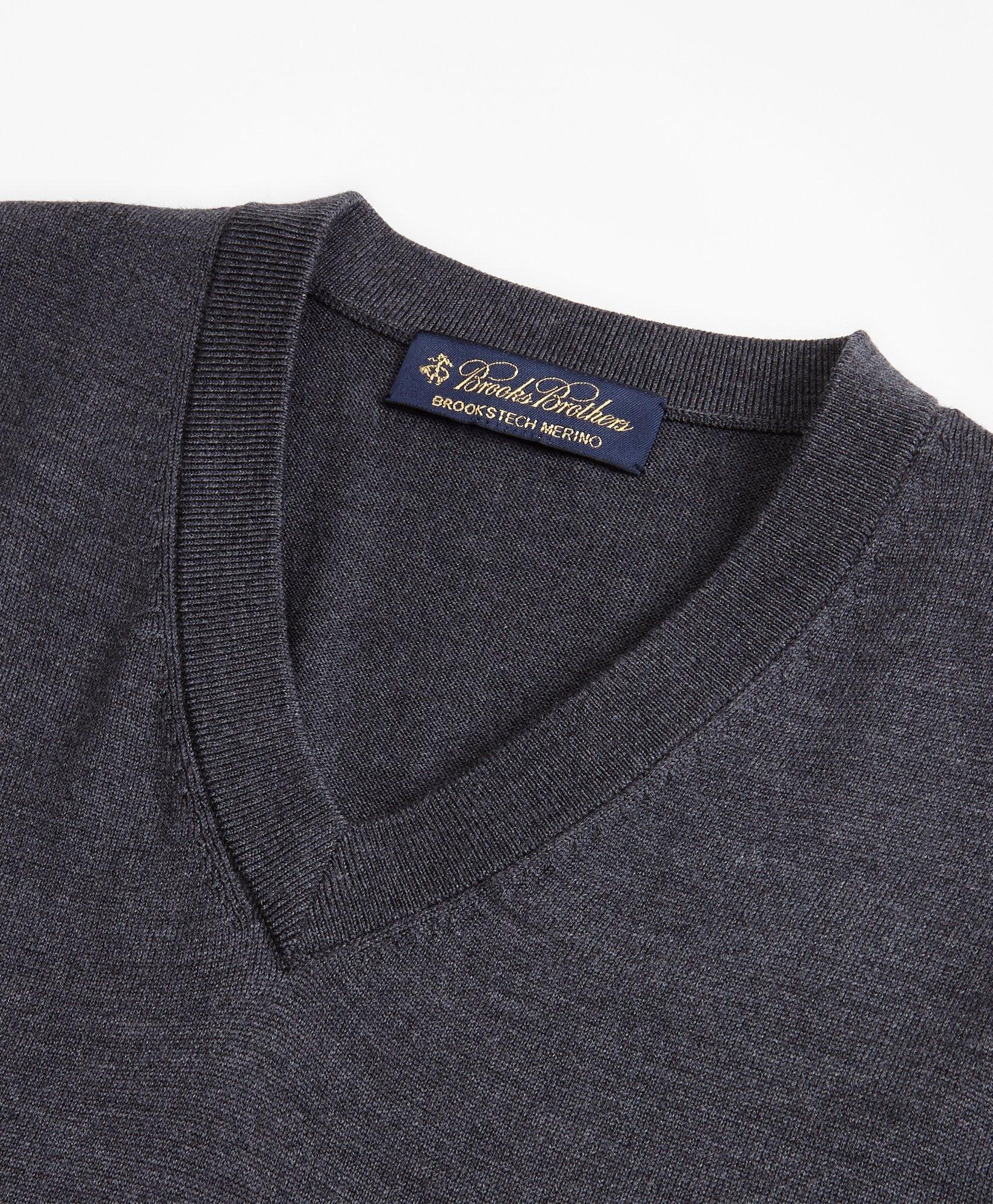 Brooks Brothers Tech Merino Wool V Neck Sweater