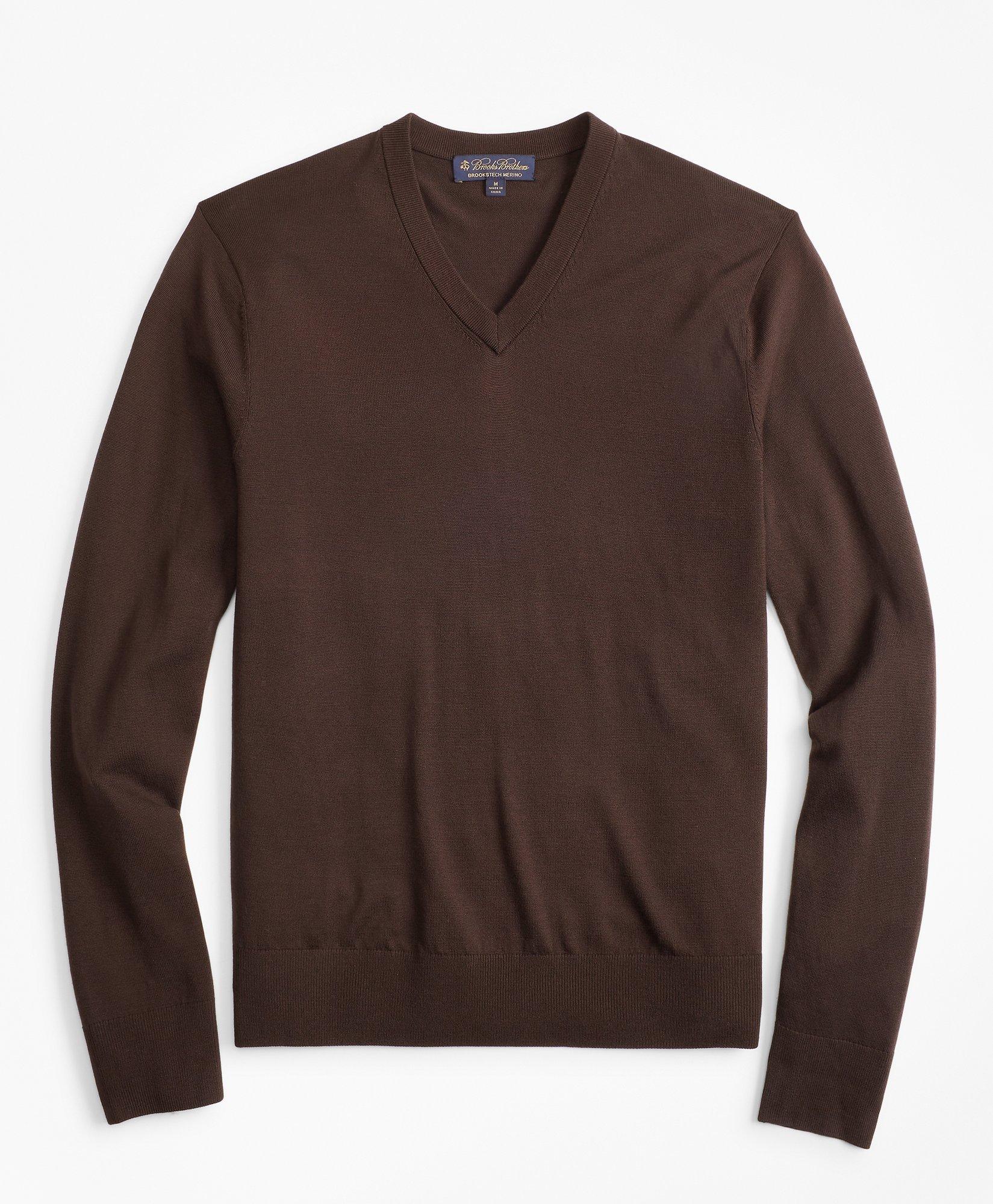 Brooks Brothers Tech Merino Wool V-Neck Sweater, image 1
