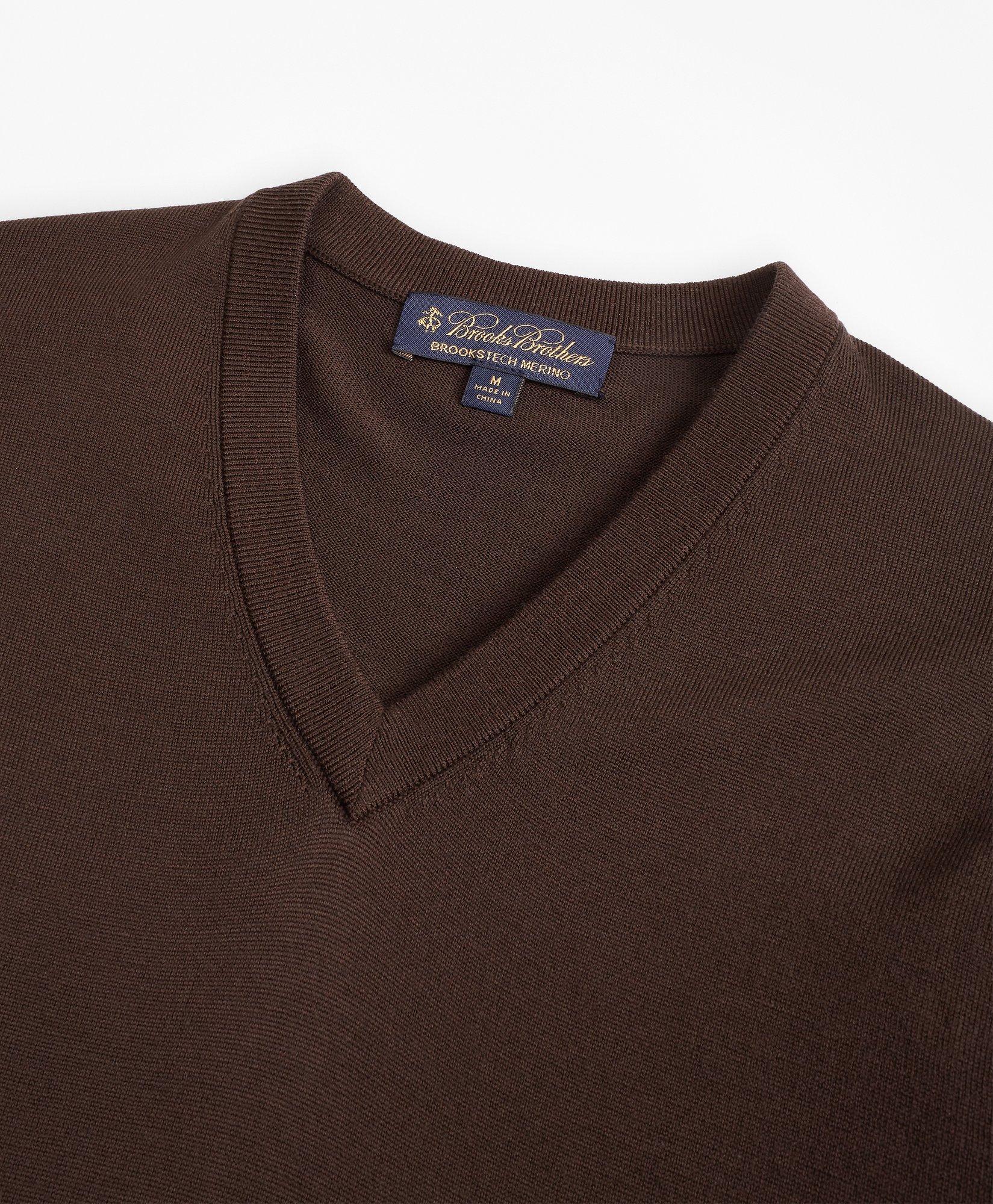 Brooks Brothers Tech Merino Wool V-Neck Sweater, image 2
