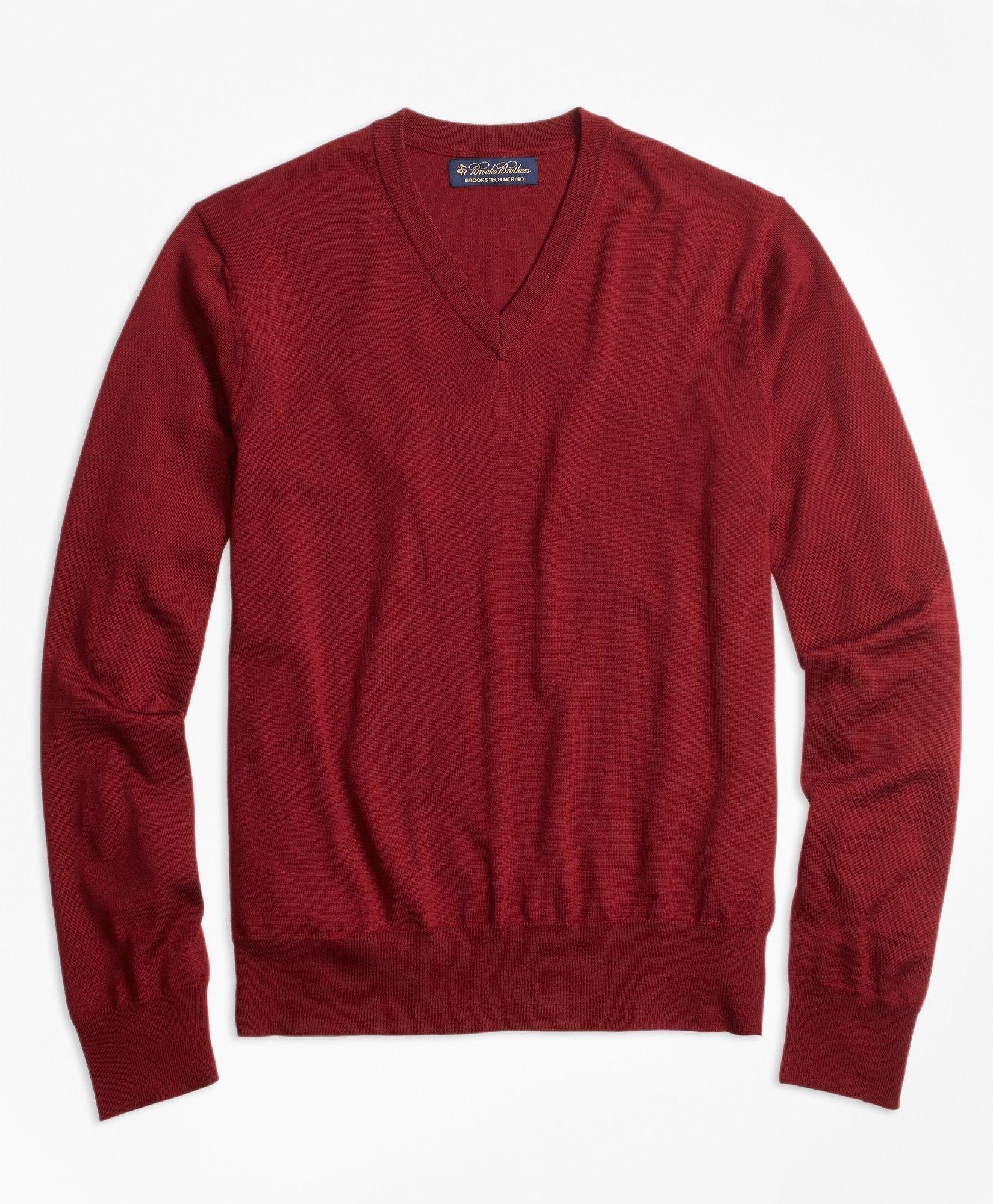 BrooksTech Merino Wool V-Neck Sweater | Brooks Brothers