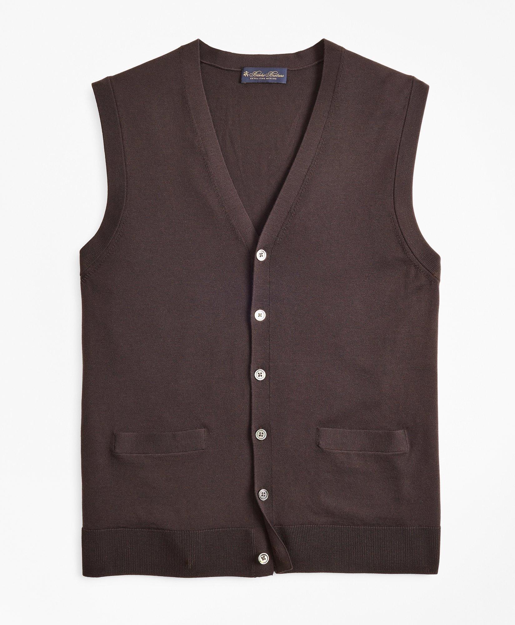 BrooksTech Merino Wool Button-Front Vest