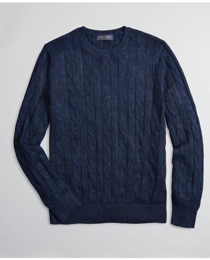 Linen Cable Crewneck Sweater, image 1