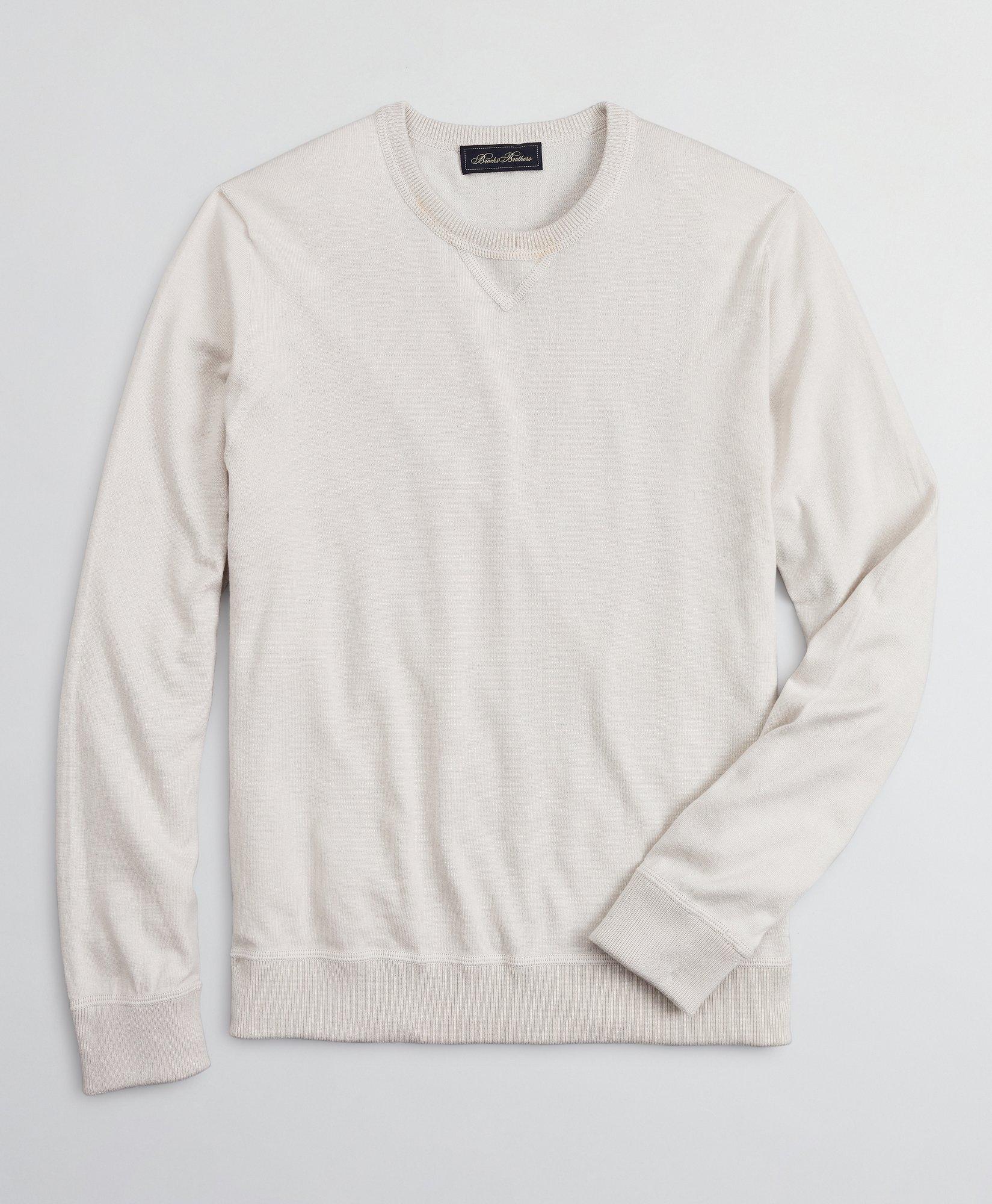 Golden Fleece® 3-D Knit Cotton-Cashmere-Silk Crewneck Sweater