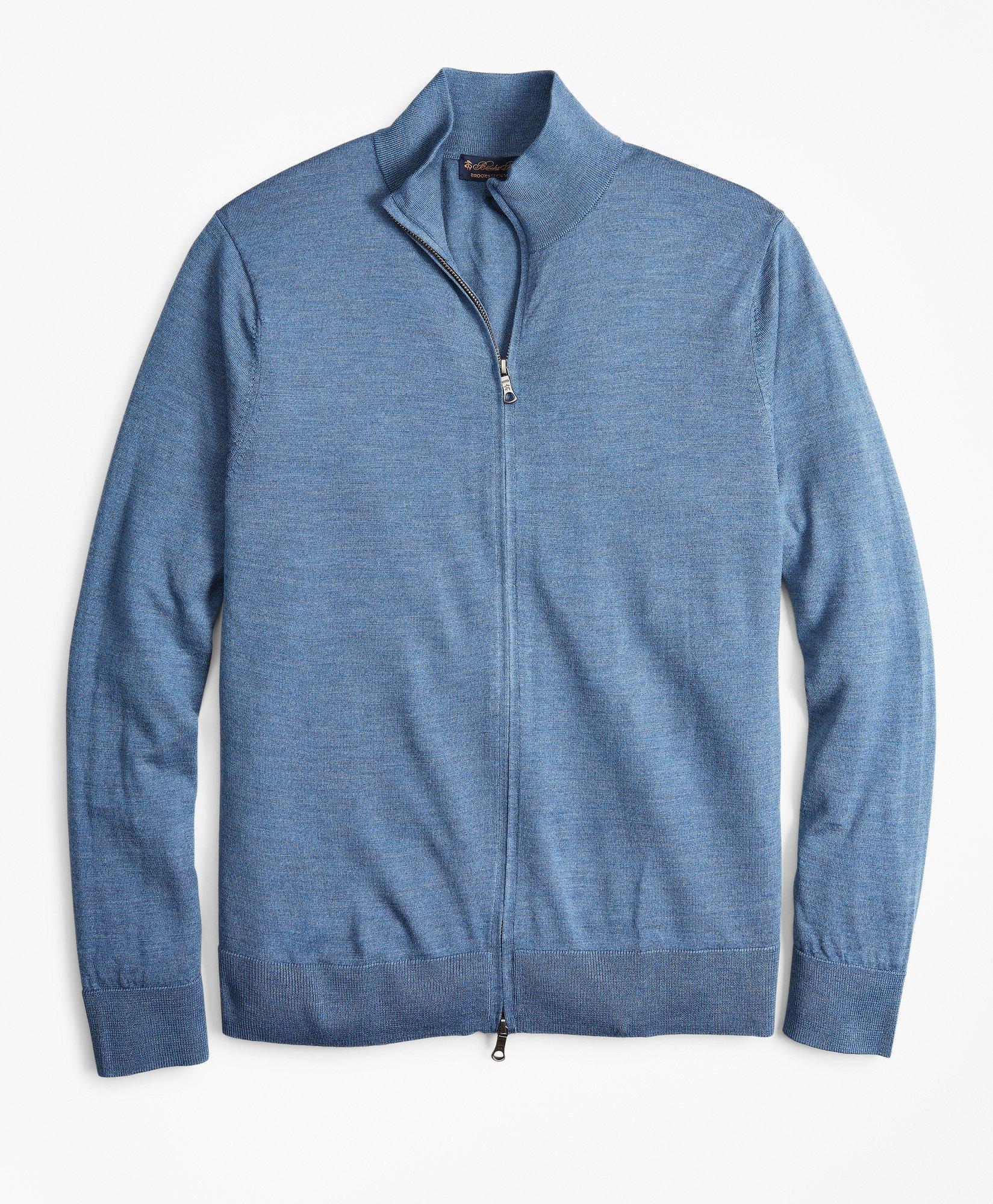 Men's Full Zip Merino Wool Sweater Jacket