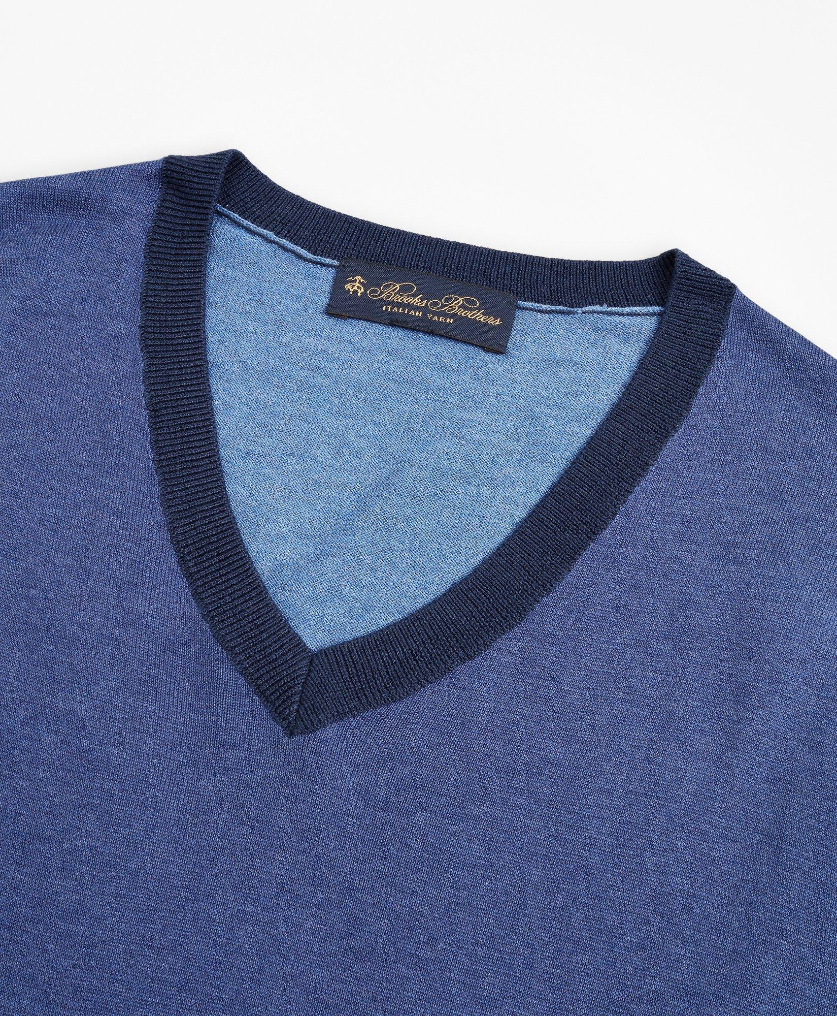 Brooks Brothers Silk Viscose Crewneck Sweater in Blue