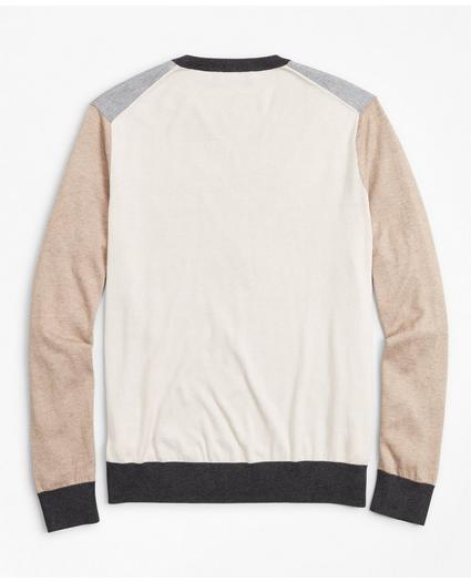 Silk and Cotton Color-Block V-Neck Sweater, image 4
