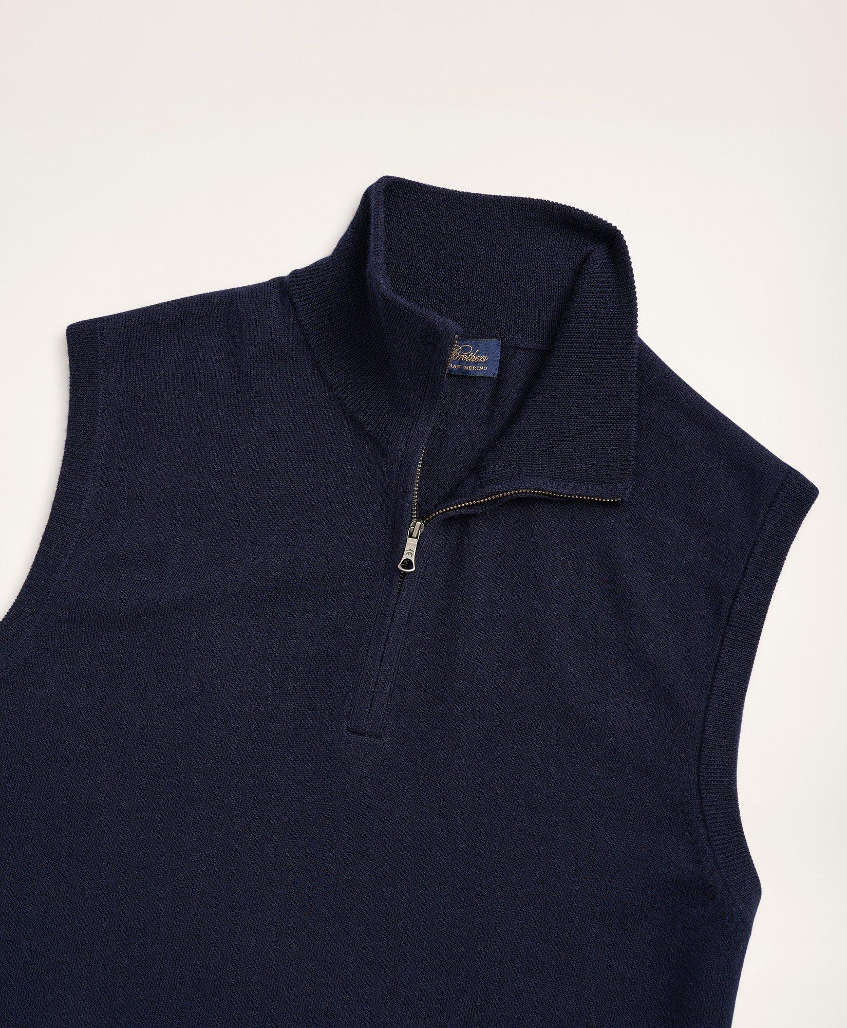 Discreet fout Onbepaald Merino Wool Half-Zip Vest