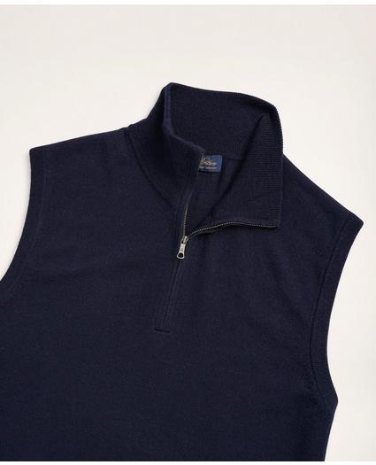 Merino Wool Half-Zip Vest, image 2