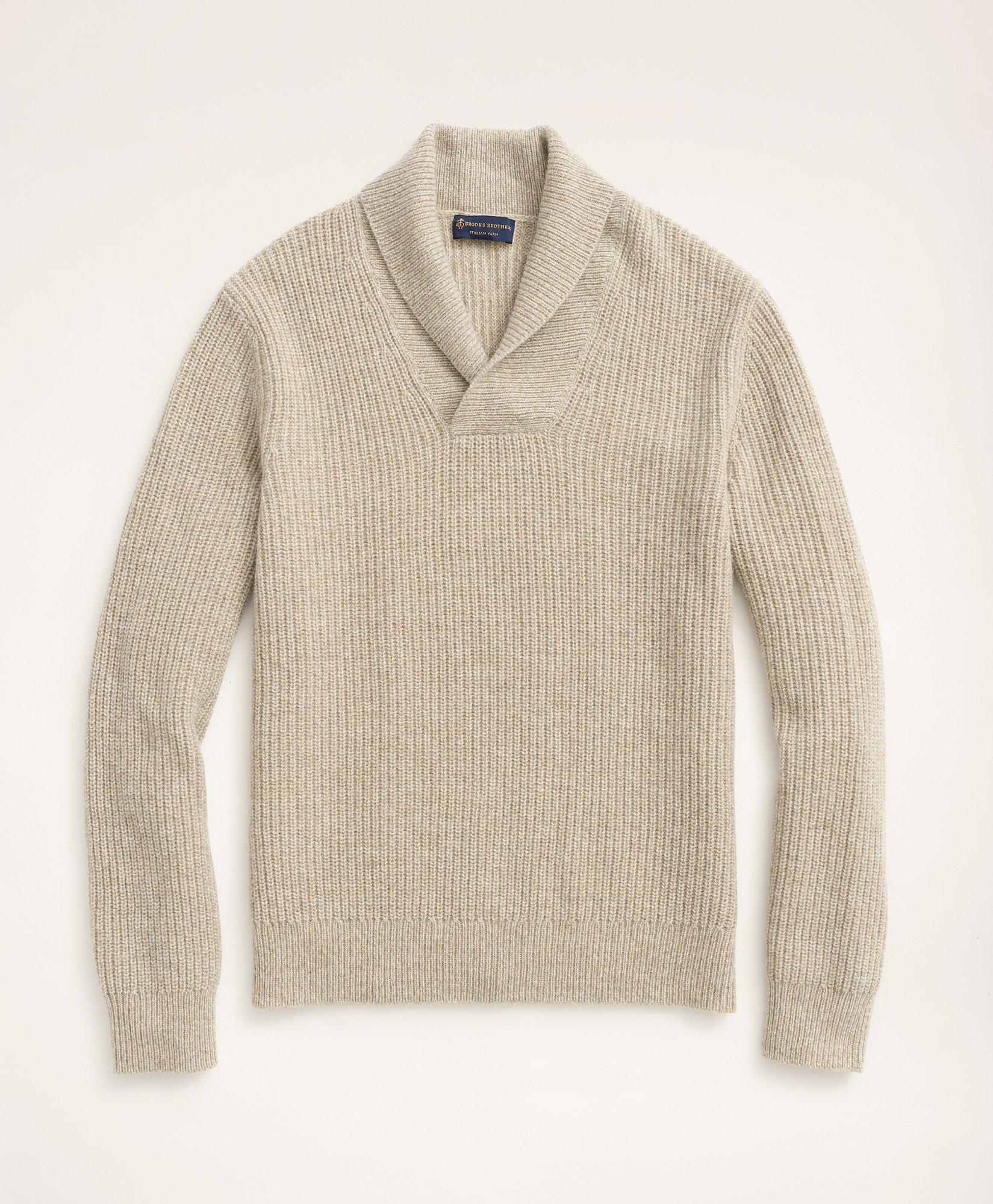 Shawl Collar Wool Blend Sweater