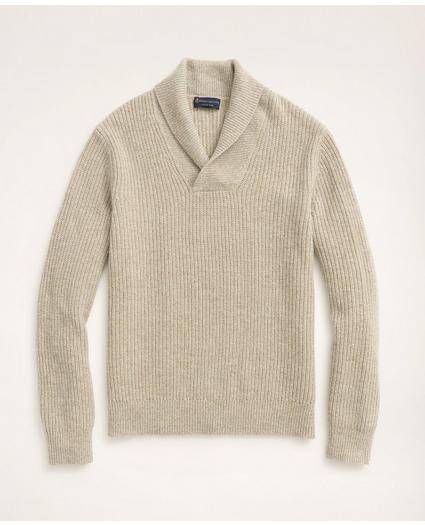 Shawl Collar Wool Blend Sweater, image 1