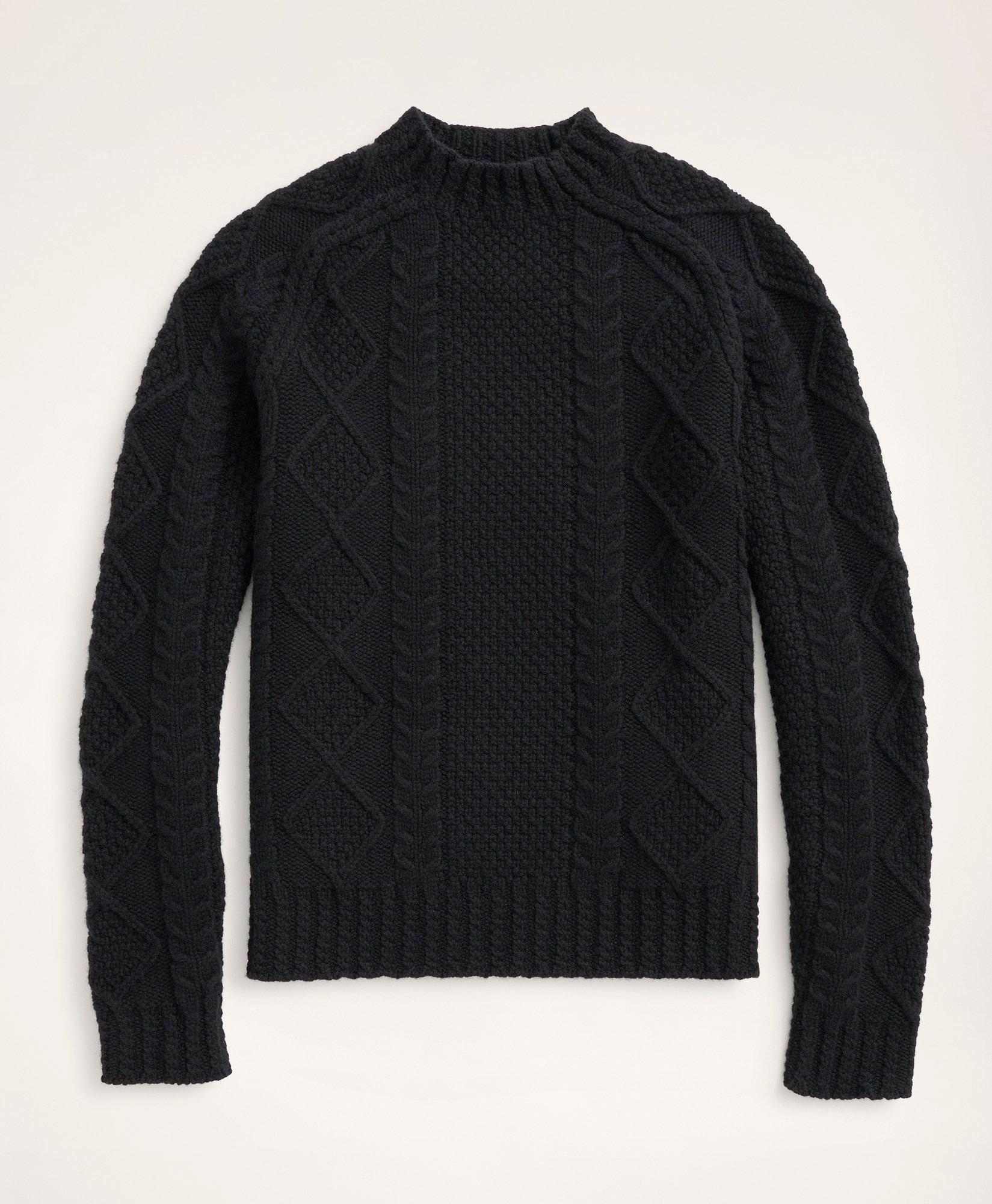Aran Cable Mockneck Sweater