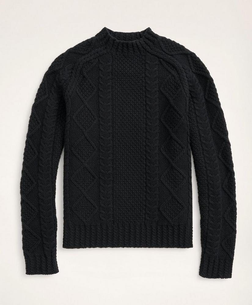 Aran Cable Mockneck Sweater, image 1