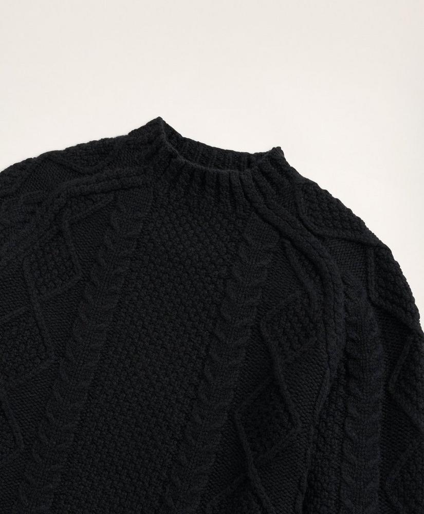 Aran Cable Mockneck Sweater, image 2