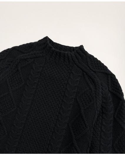 Aran Cable Mockneck Sweater, image 2