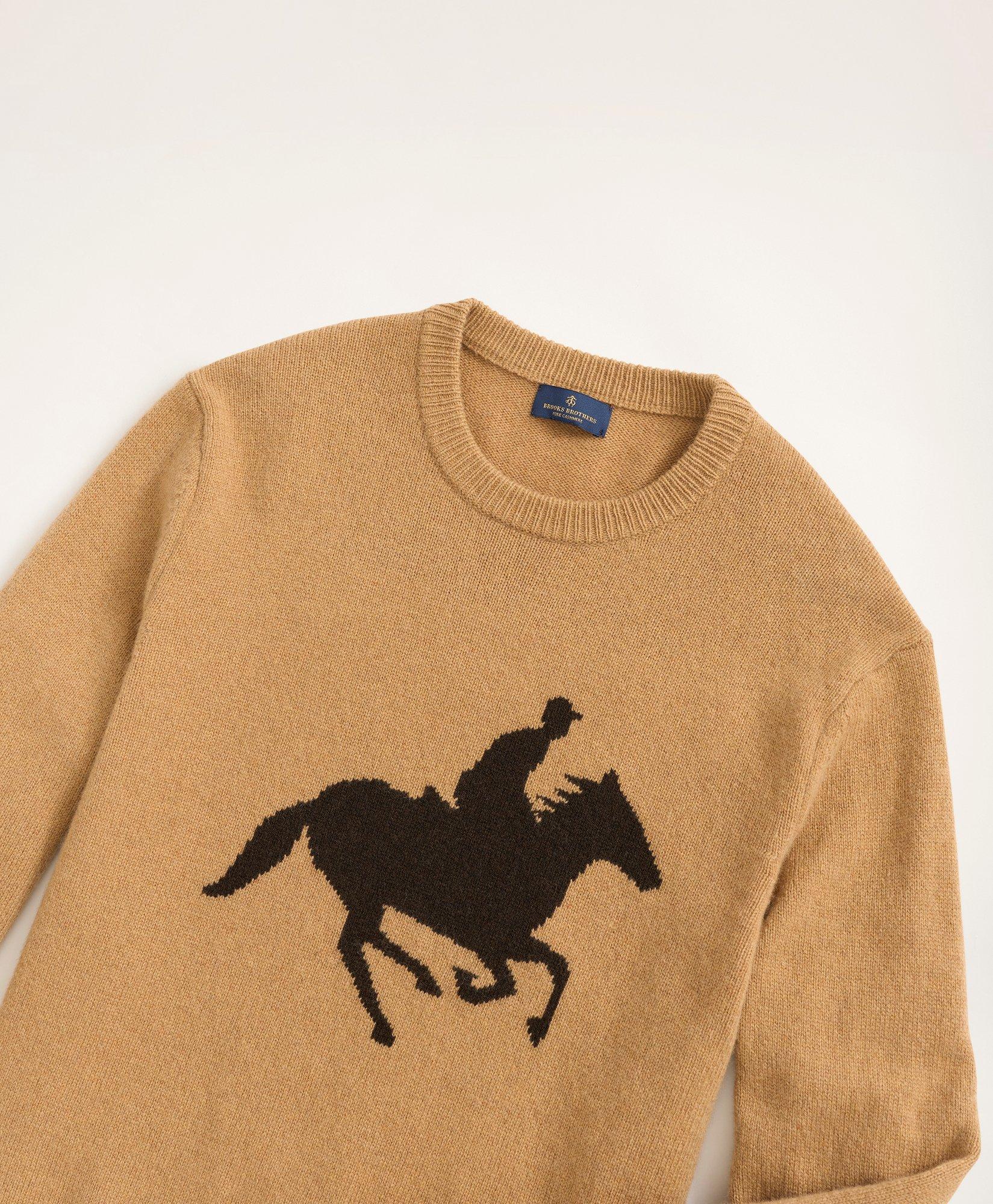 Horse Intarsia Crewneck Sweater