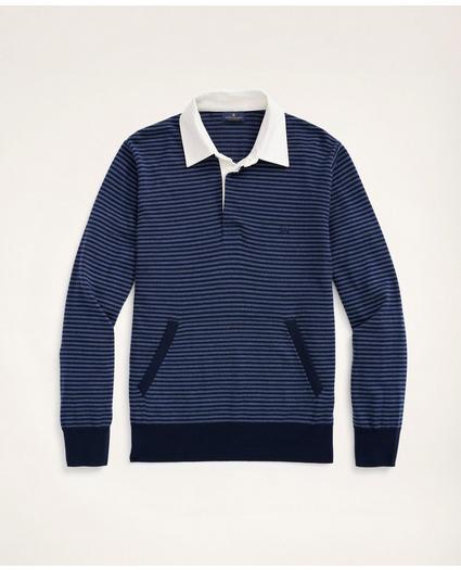 Merino Stripe Polo Sweater, image 1