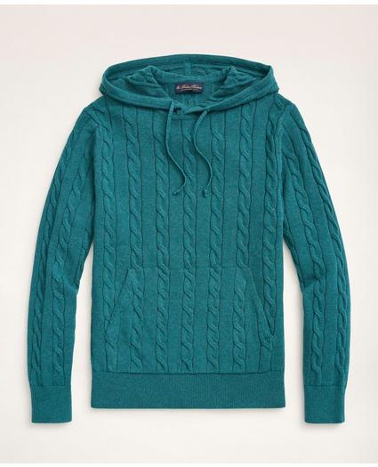 Cotton Cable Knit Hoodie Sweater, image 1