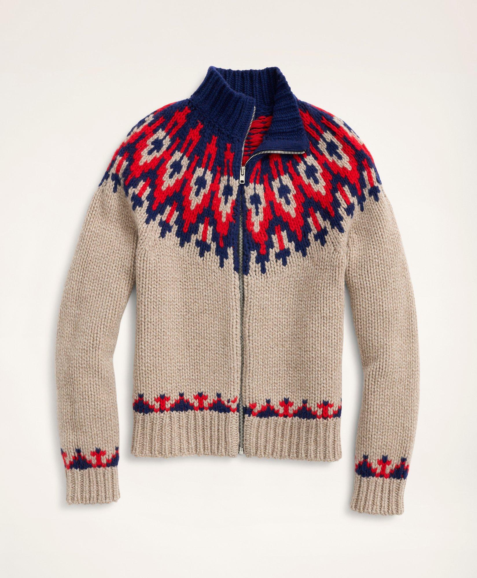 Handknit Fair Isle Full-Zip