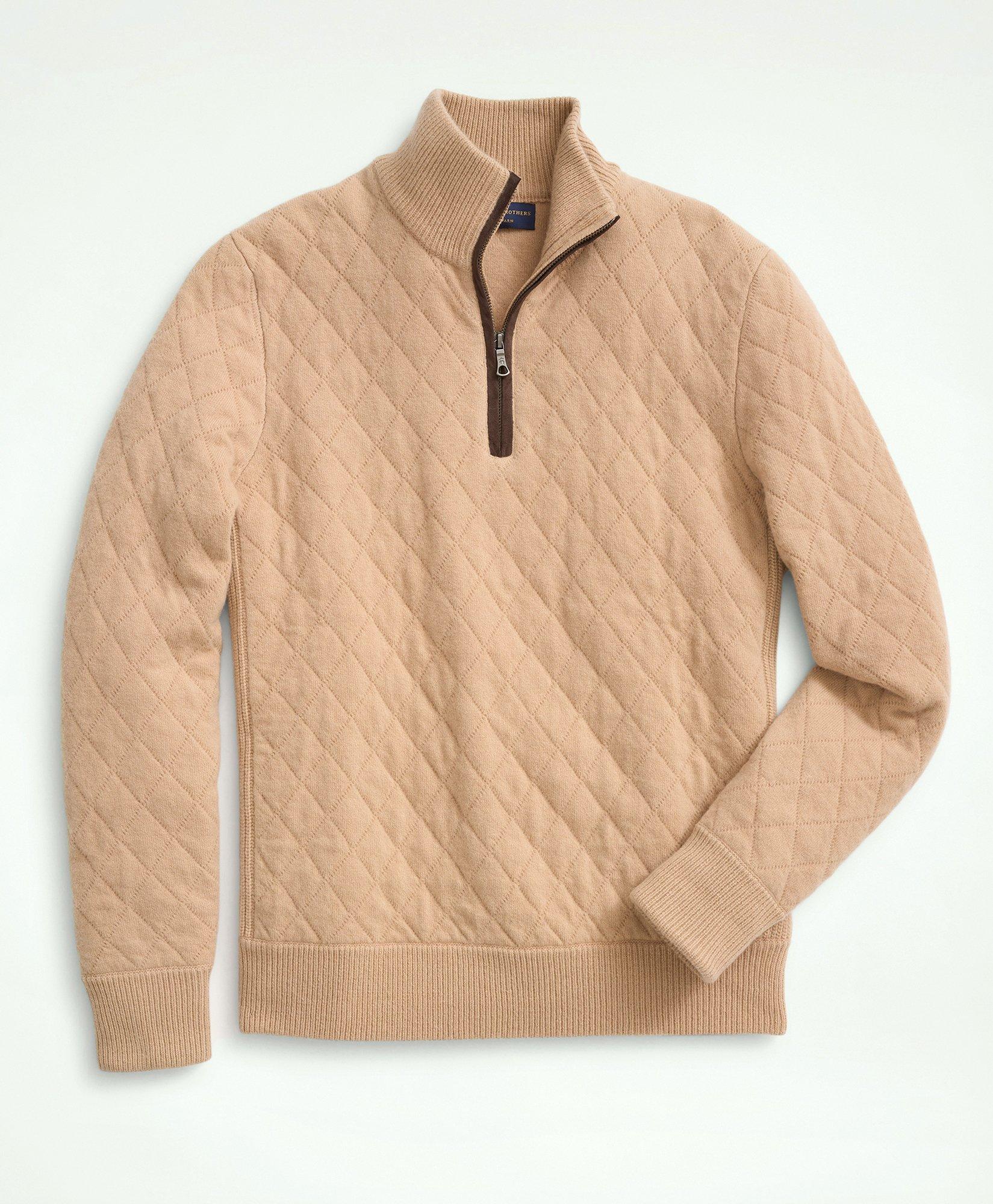 Wool Cashmere Quilted Half-Zip