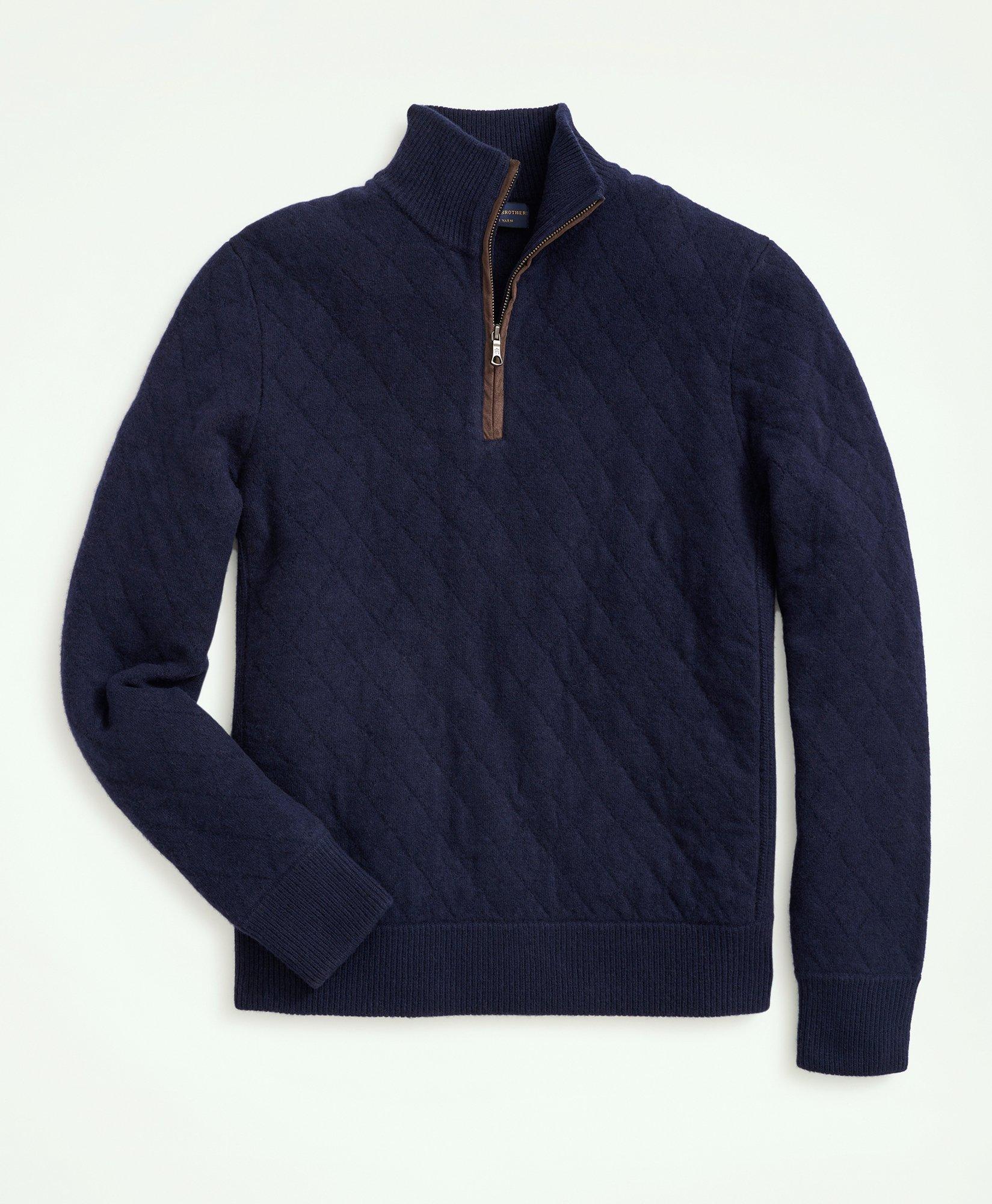 Wool Cashmere Quilted Half Zip