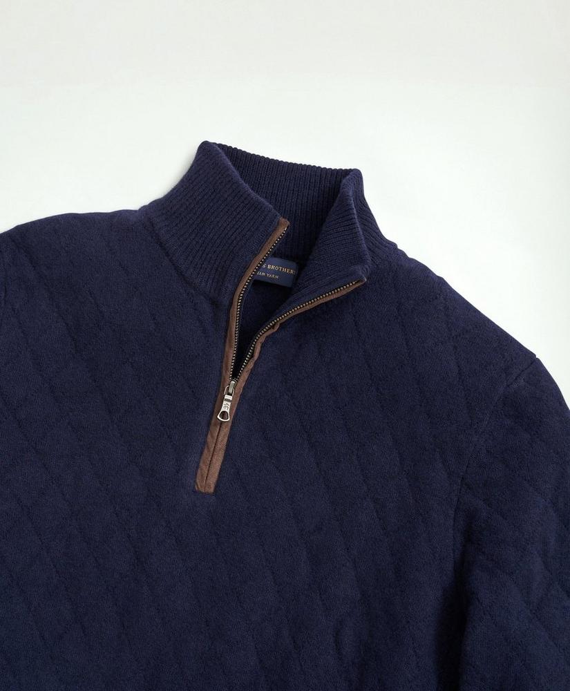 Wool Cashmere Quilted Half-Zip, image 2