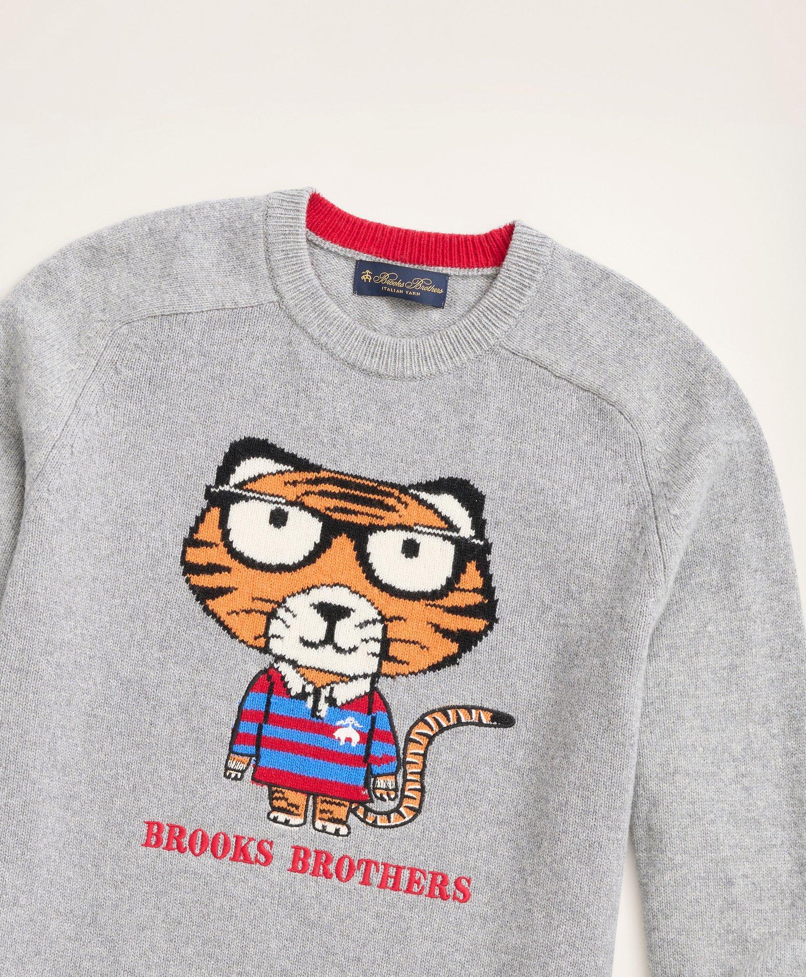 Tiger Intarsia Jumper - Luxury Knitwear and Sweatshirts - Ready to