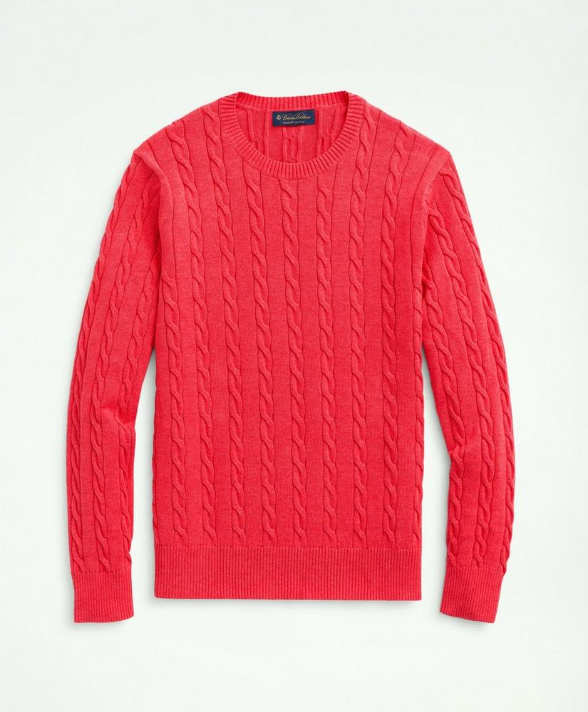 Supima® Cotton Cable Crewneck Sweater, image 1