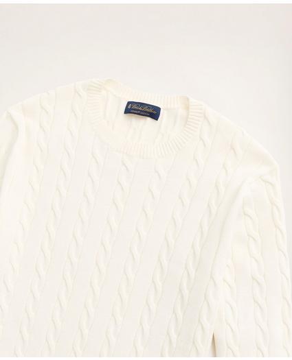 Supima® Cotton Cable Crewneck Sweater, image 2