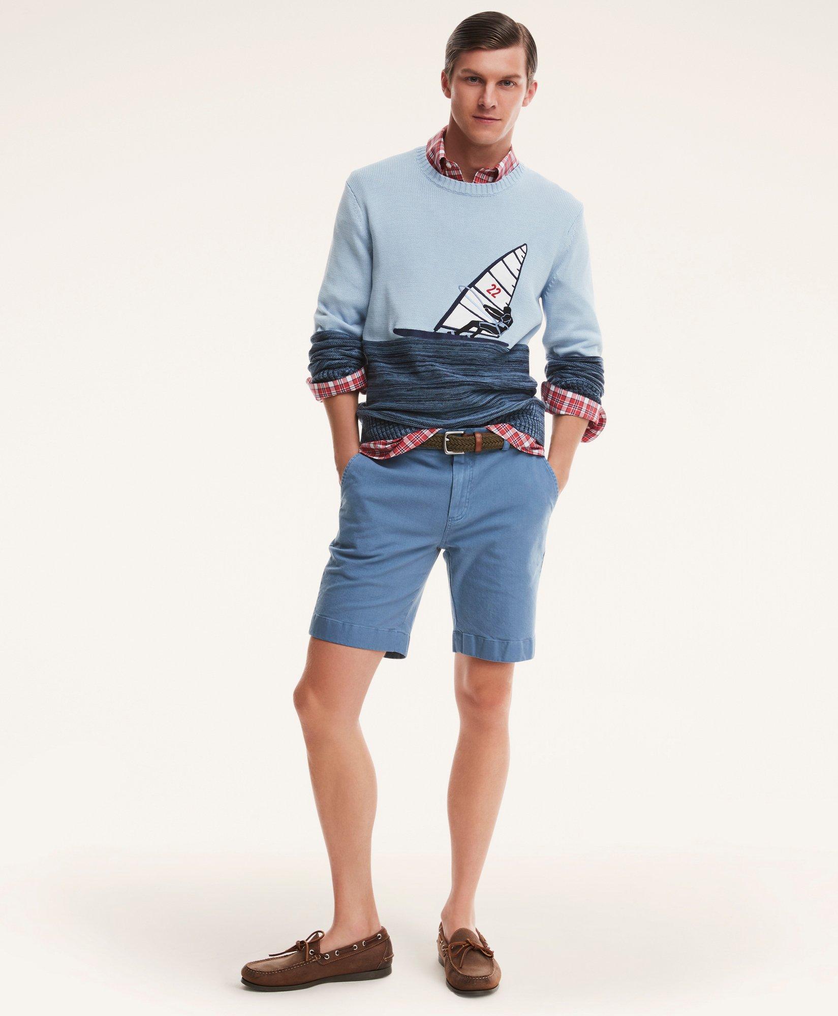 Brooks Brothers Sweaters  Cotton Sailboat Intarsia Sweater Blue - Mens •  Trialera