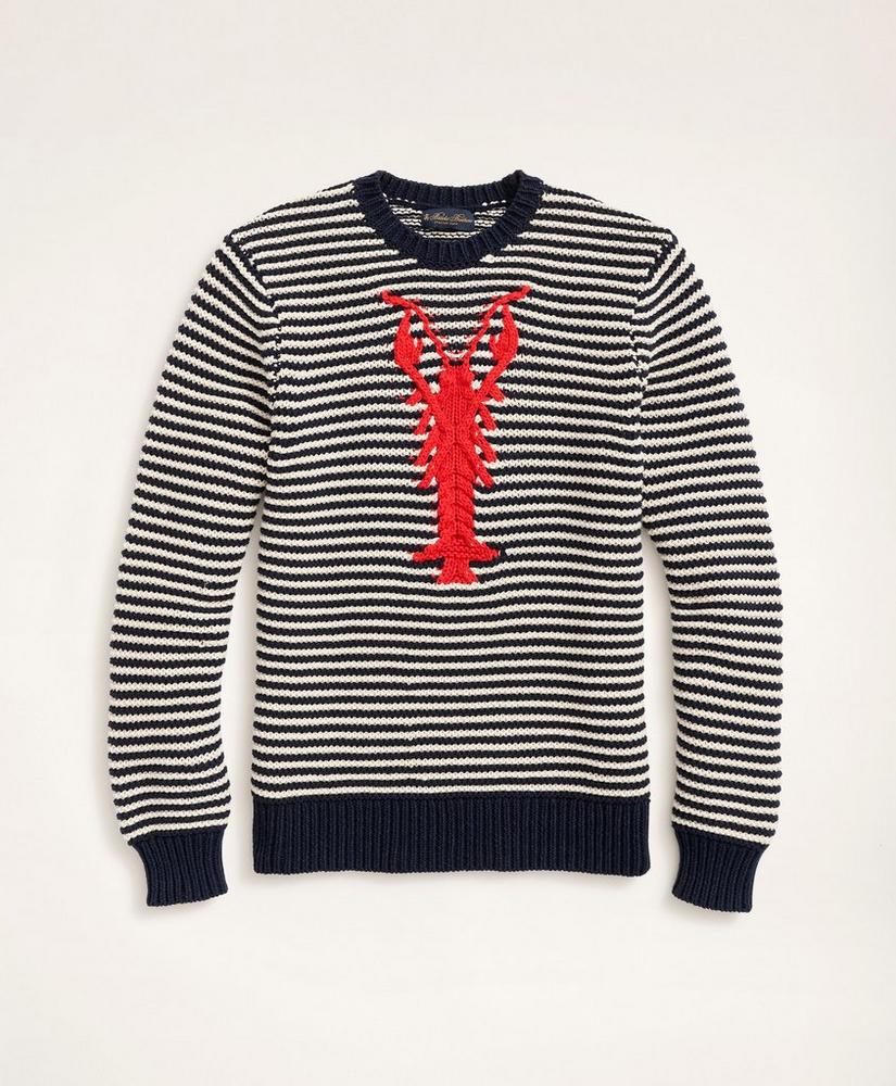 Cotton Textured Lobster Intarsia Sweater, image 1