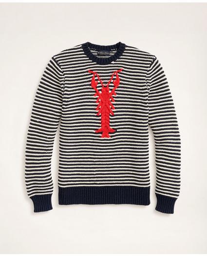 Cotton Textured Lobster Intarsia Sweater, image 1